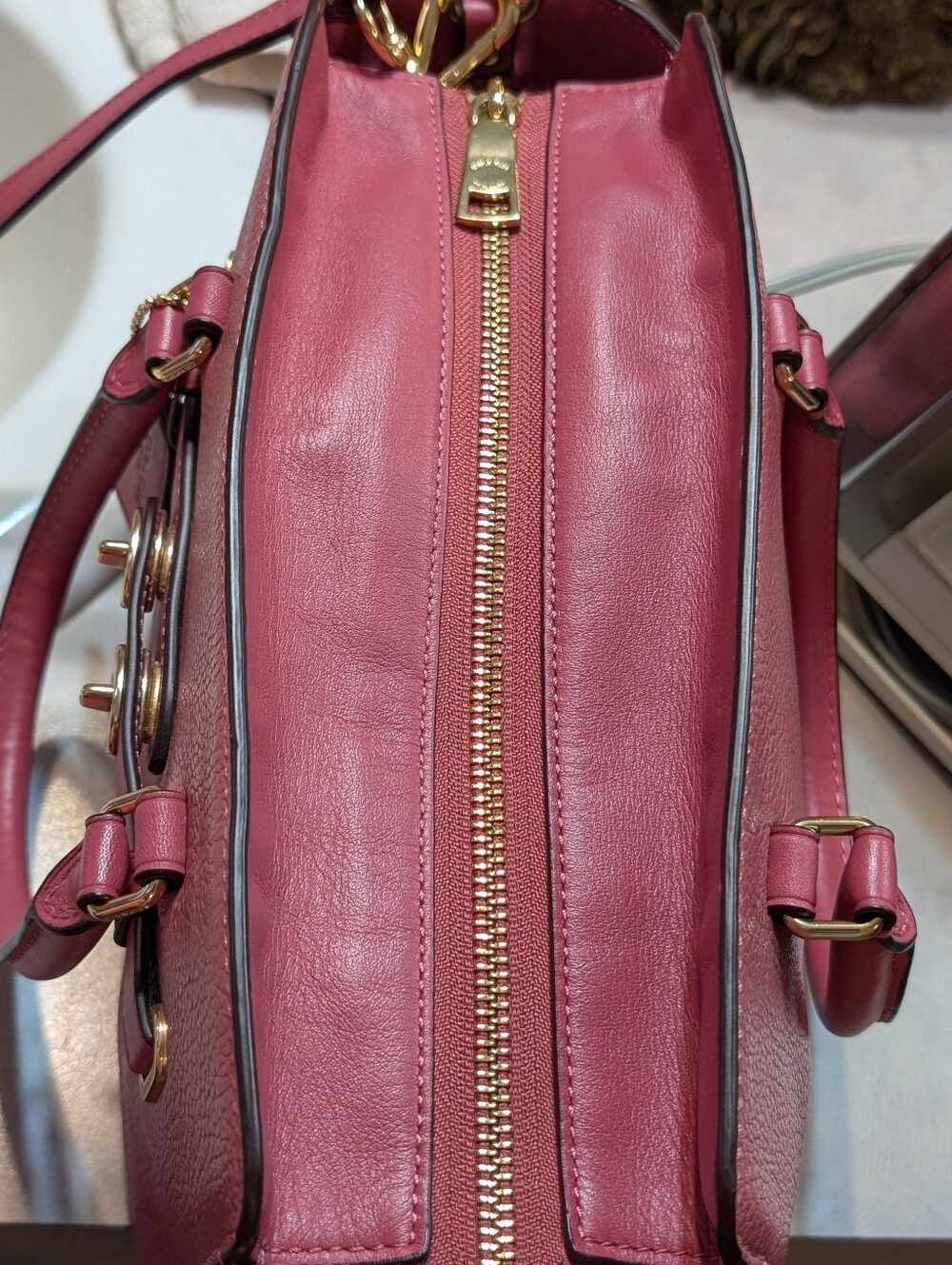 Coach Blake Carryall 25 -Top-Handle Satchel in Raspberry Pink W/ Gold Hardware - Picture 8 of 12